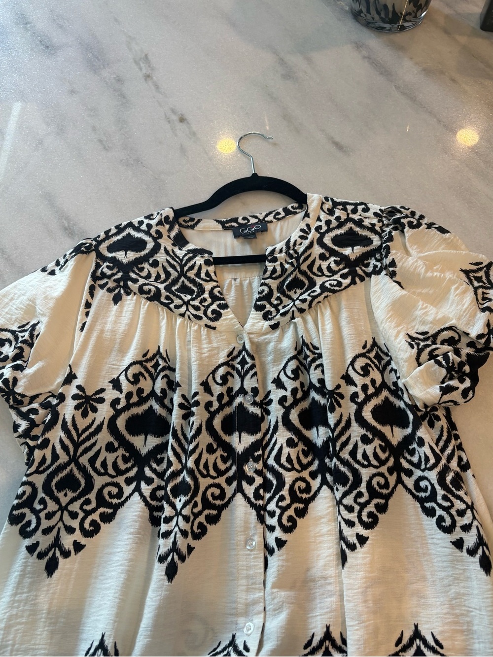 Black & White Short Sleeve Casual Dress - Picture 2 of 3